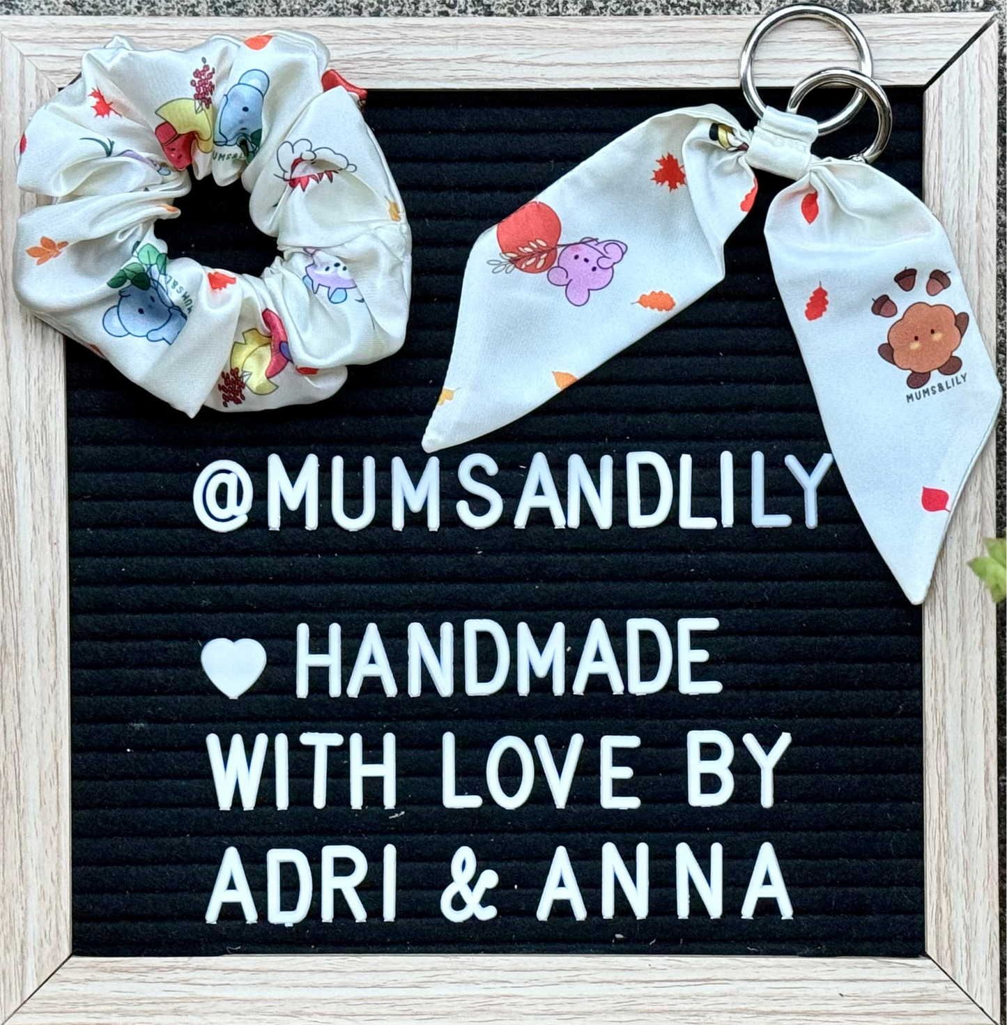 Combo - Scrunchie & Mini Bowtail Bag Charm