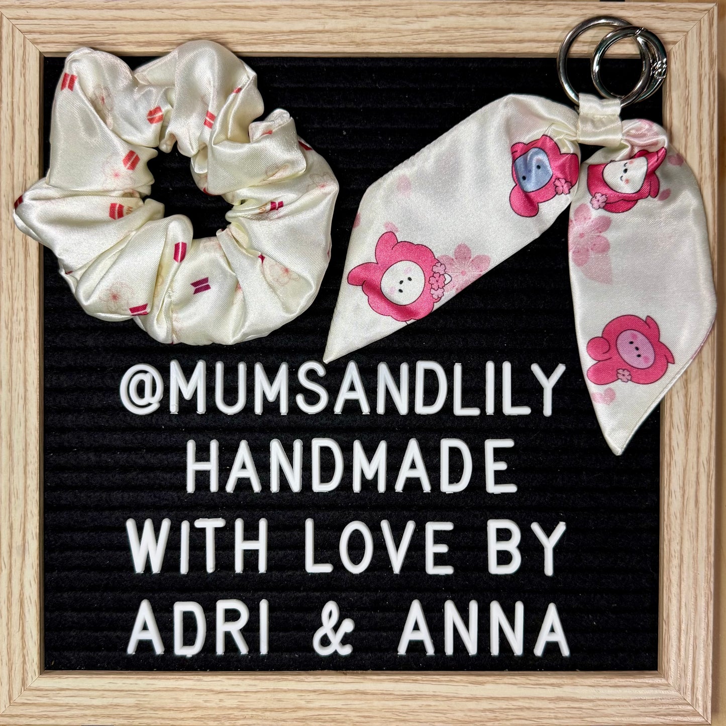 Combo - Scrunchie & Mini Bowtail Bag Charm