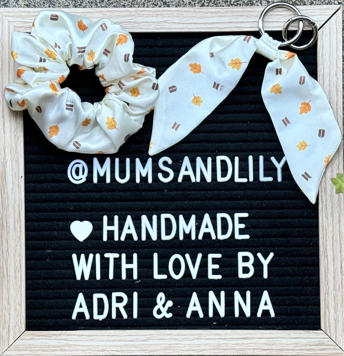 Combo - Scrunchie & Mini Bowtail Bag Charm