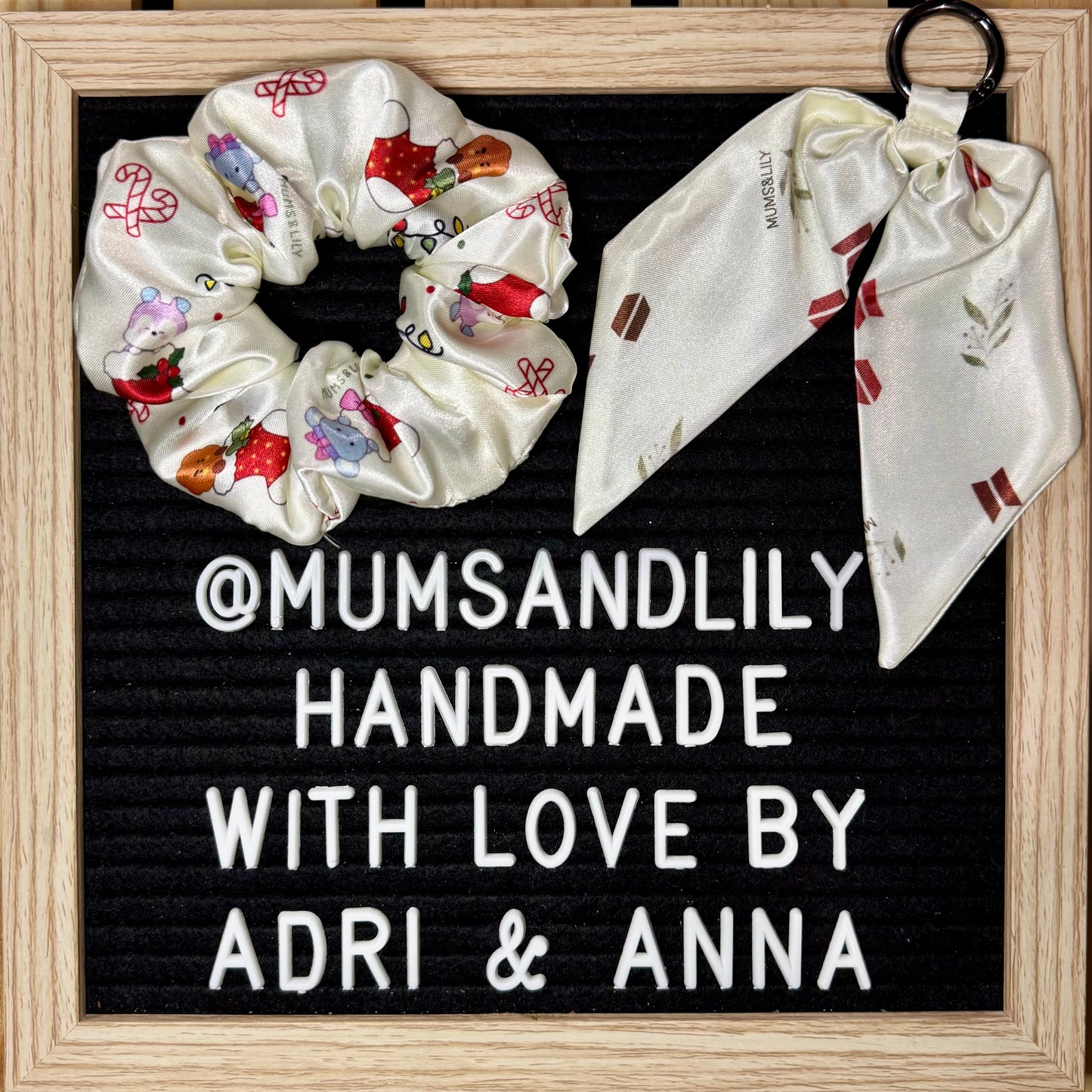 Combo - Scrunchie & Mini Bowtail Bag Charm