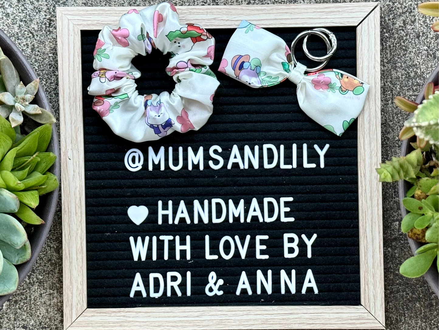 Combo - Scrunchie & Bow Bag Charm