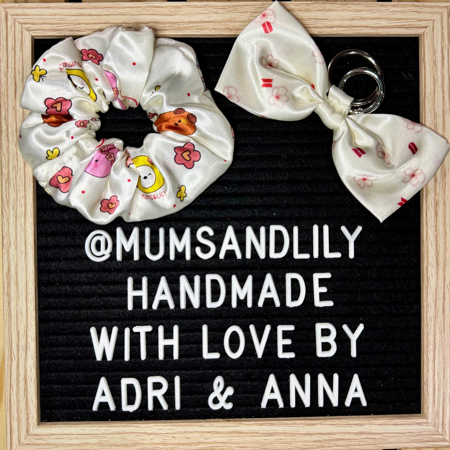 Combo - Scrunchie & Bow Bag Charm