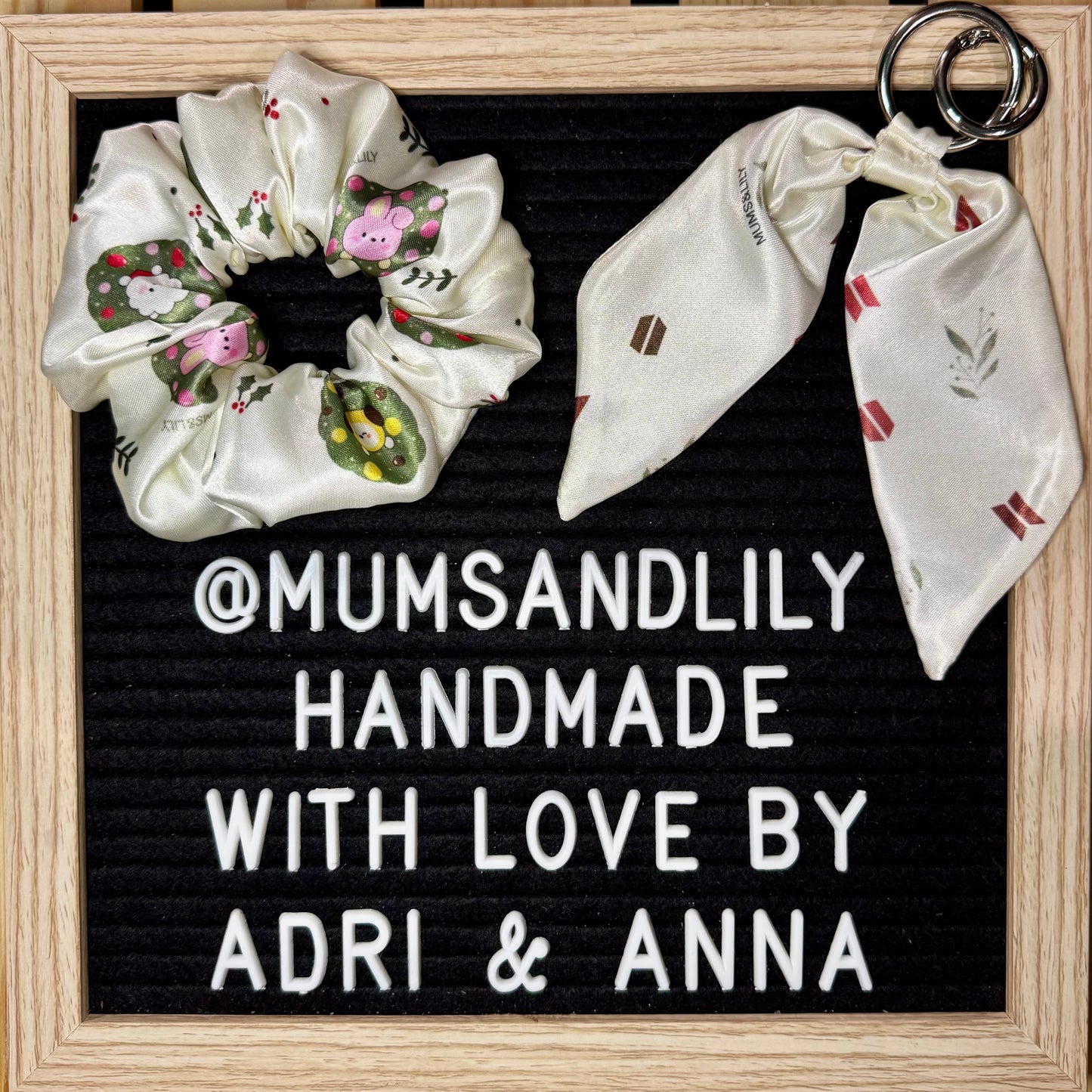 Combo - Scrunchie & Mini Bowtail Bag Charm