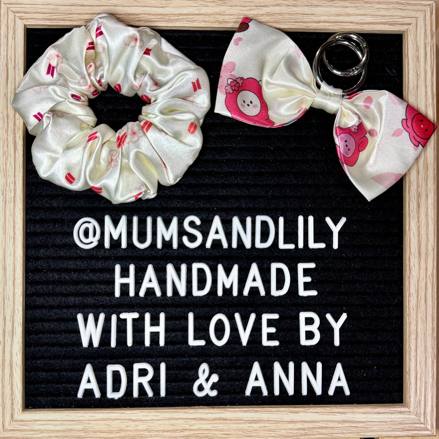 Combo - Scrunchie & Bow Bag Charm
