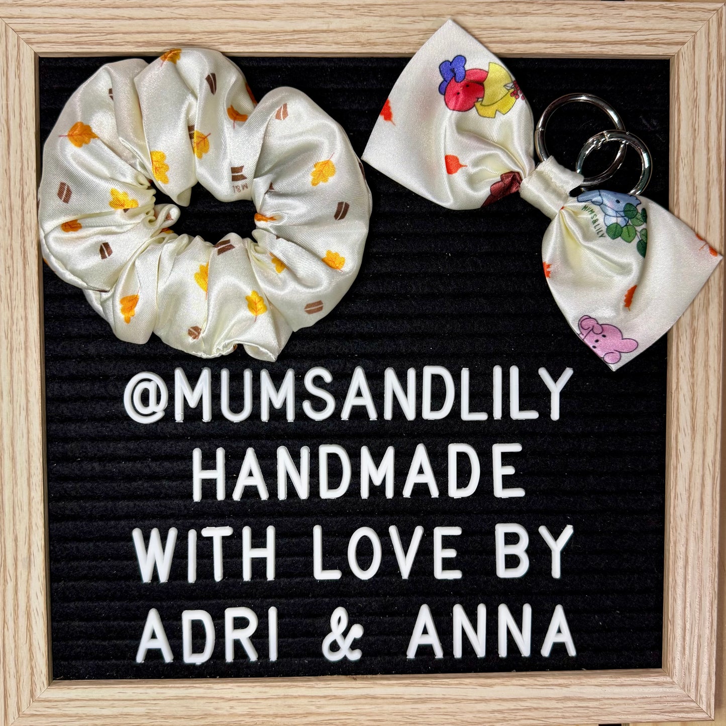 Combo - Scrunchie & Bow Bag Charm