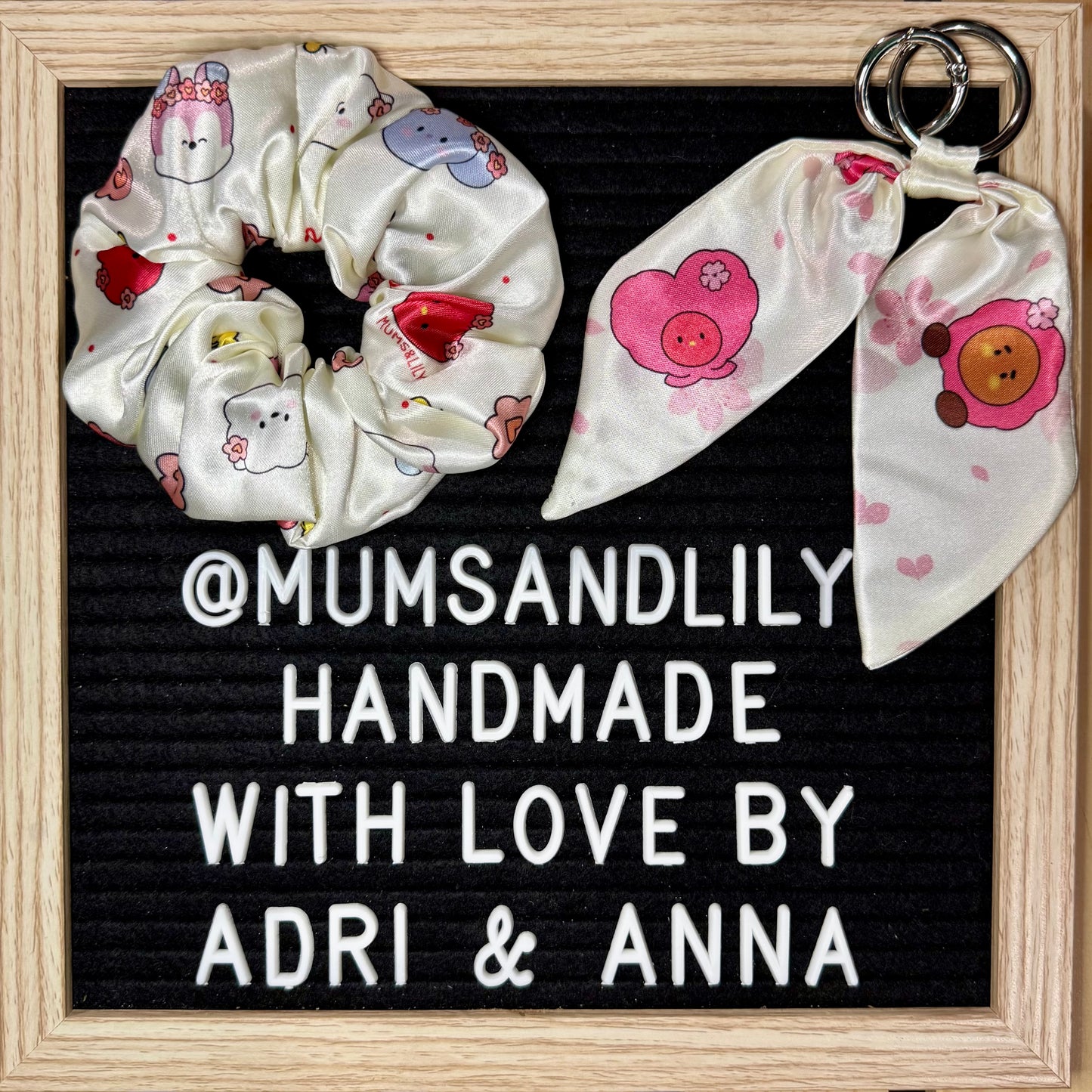 Combo - Scrunchie & Mini Bowtail Bag Charm