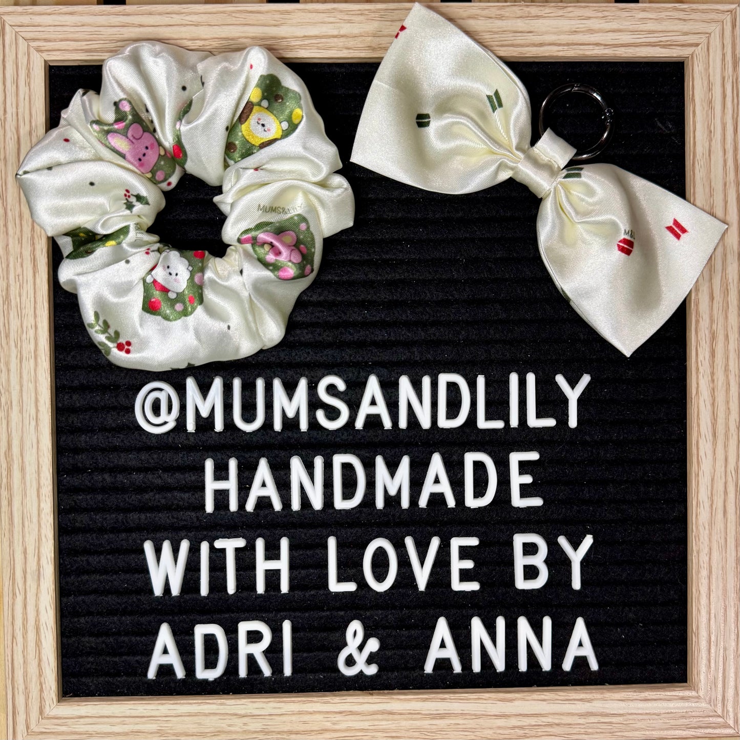 Combo - Scrunchie & Bow Bag Charm