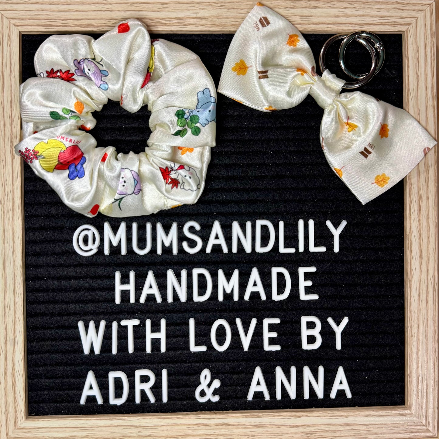 Combo - Scrunchie & Bow Bag Charm