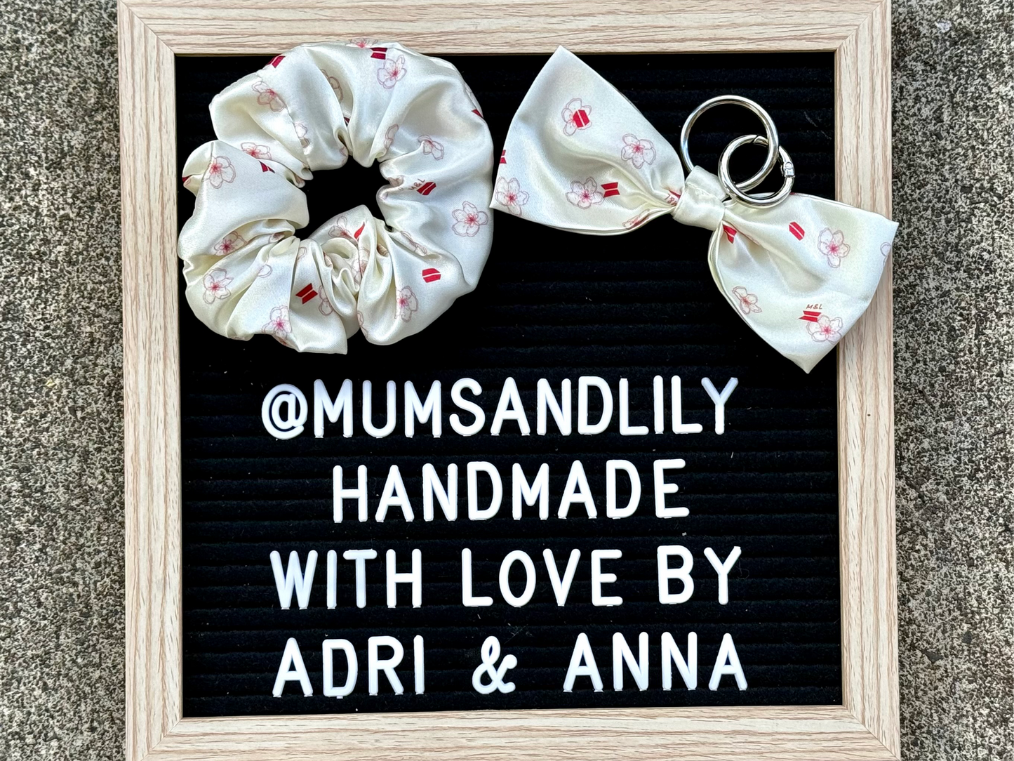 Combo - Scrunchie & Bow Bag Charm