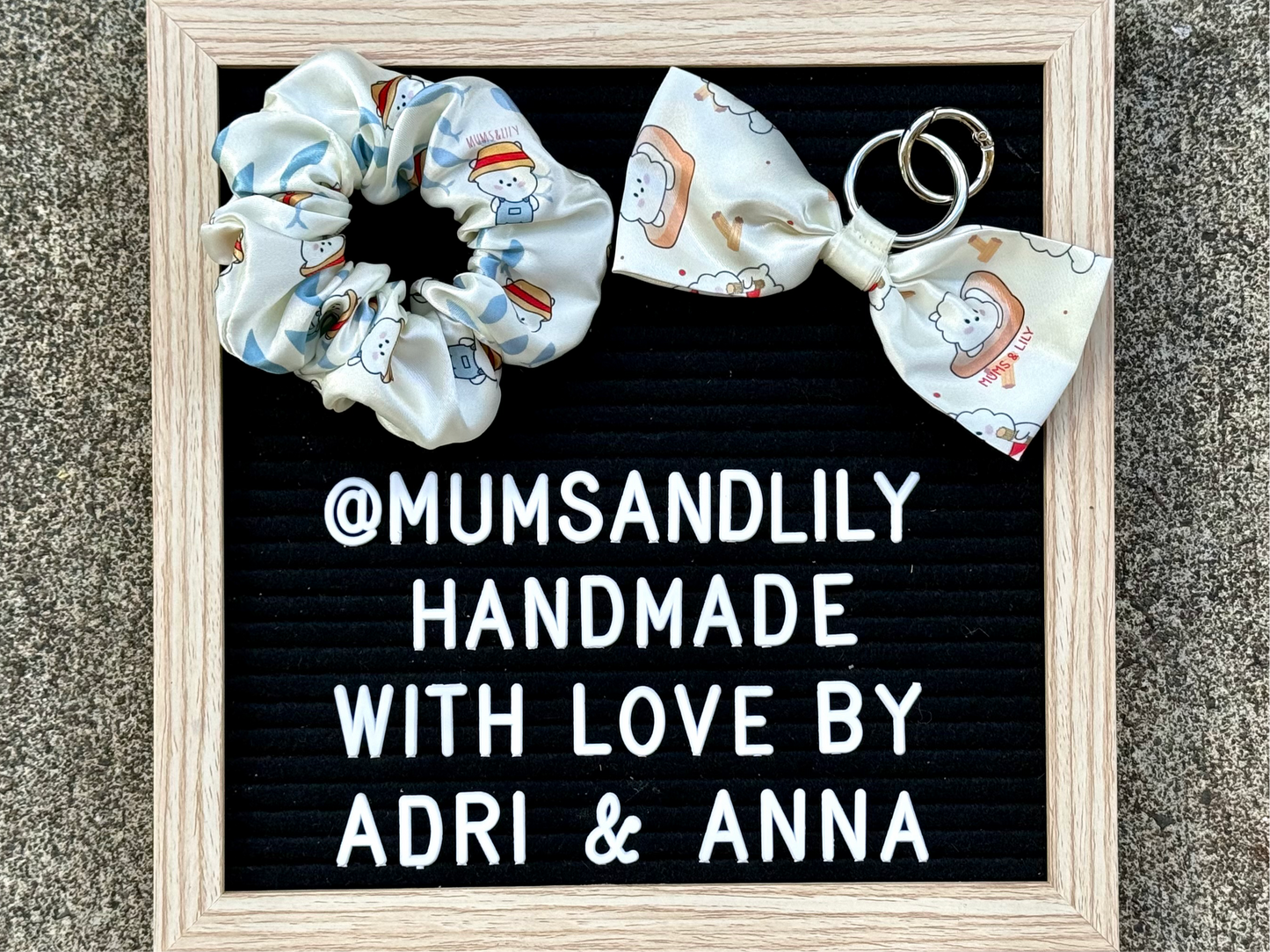 Combo - Scrunchie & Bow Bag Charm