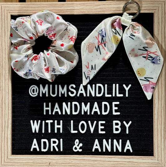 Combo - Scrunchie & Mini Bowtail Bag Charm