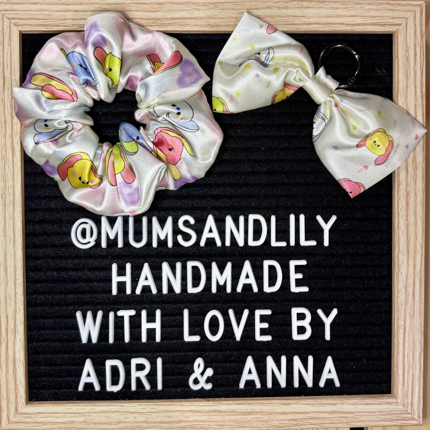 Combo - Scrunchie & Bow Bag Charm