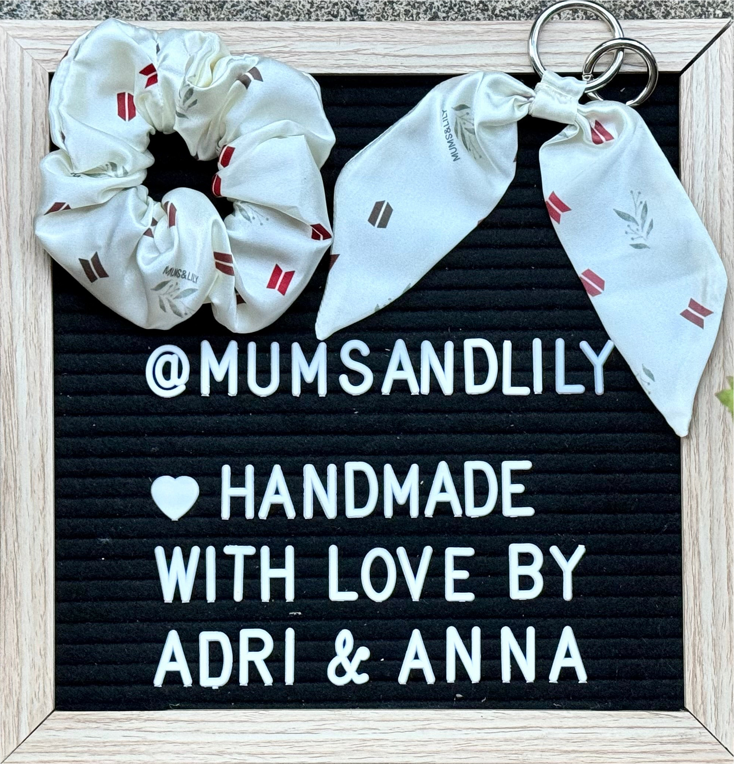 Combo - Scrunchie & Mini Bowtail Bag Charm