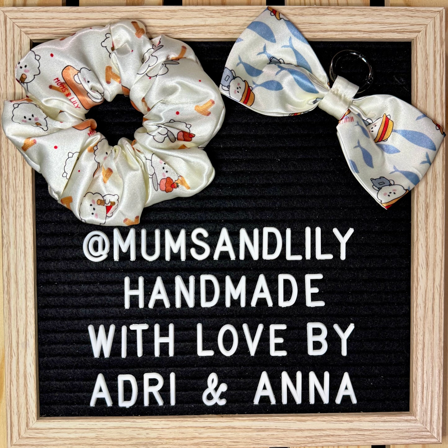 Combo - Scrunchie & Bow Bag Charm