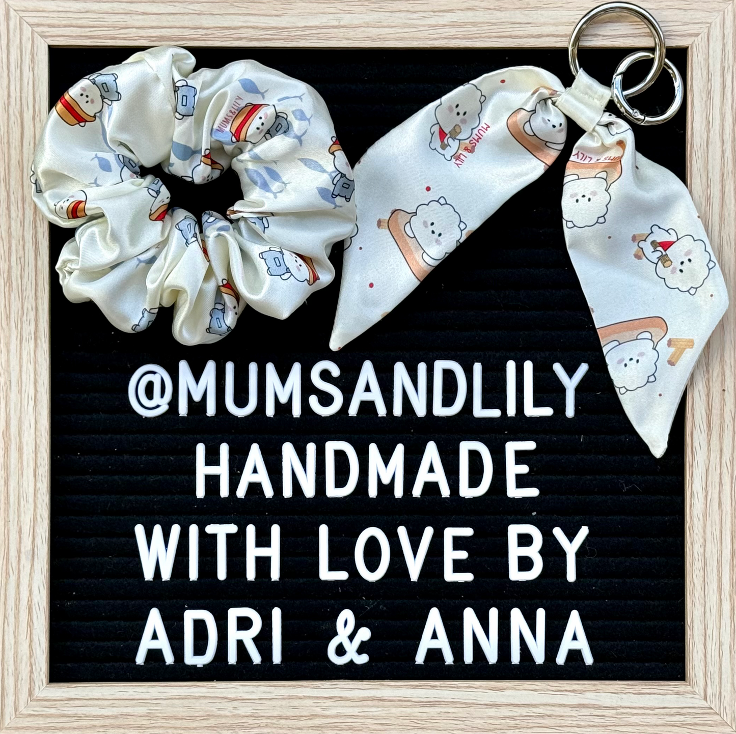 Combo - Scrunchie & Mini Bowtail Bag Charm