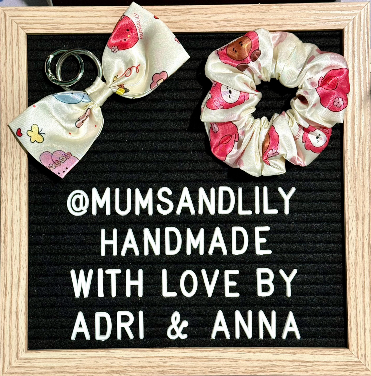 Combo - Scrunchie & Bow Bag Charm