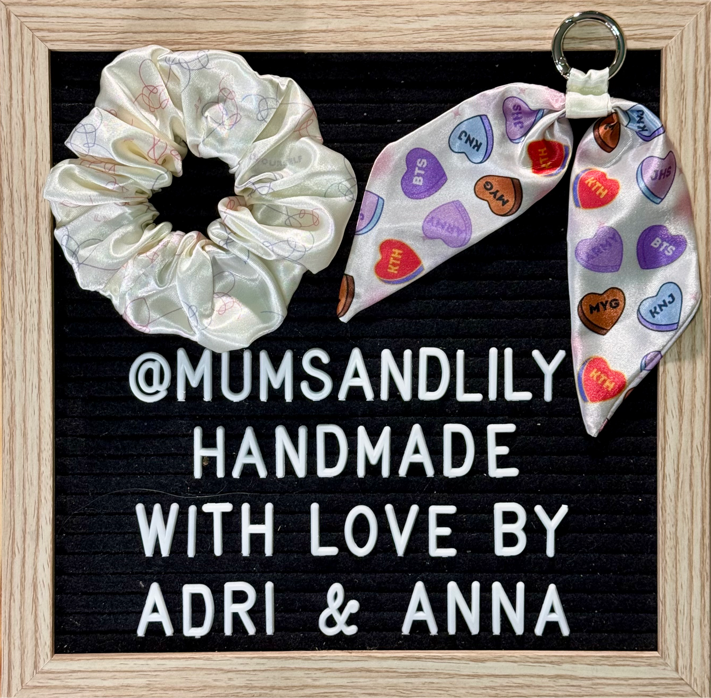 Combo - Scrunchie & Mini Bowtail Bag Charm