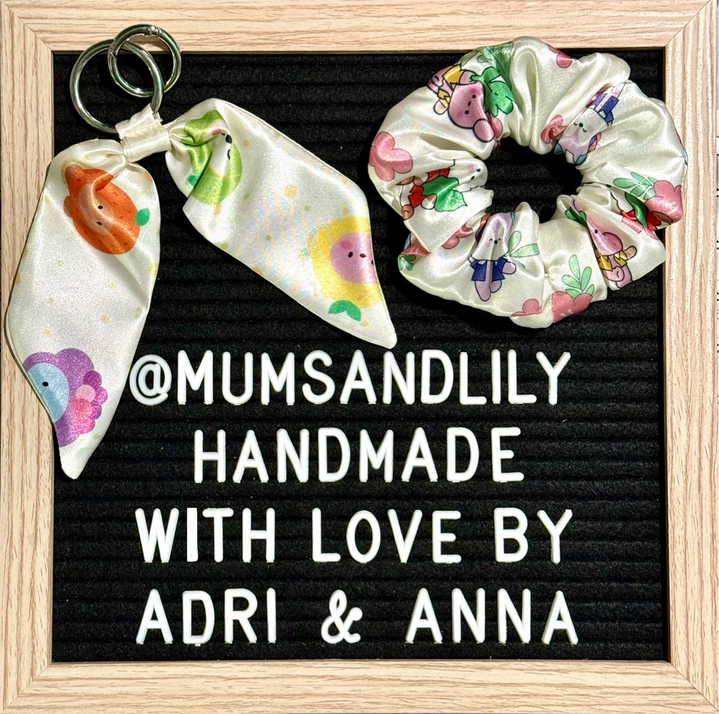Combo - Scrunchie & Mini Bowtail Bag Charm