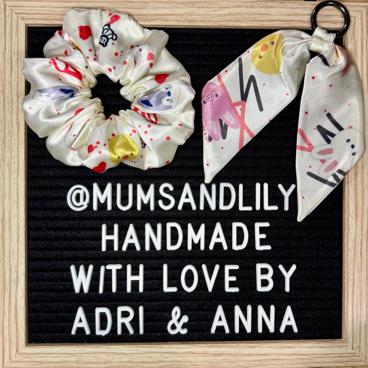 Combo - Scrunchie & Mini Bowtail Bag Charm