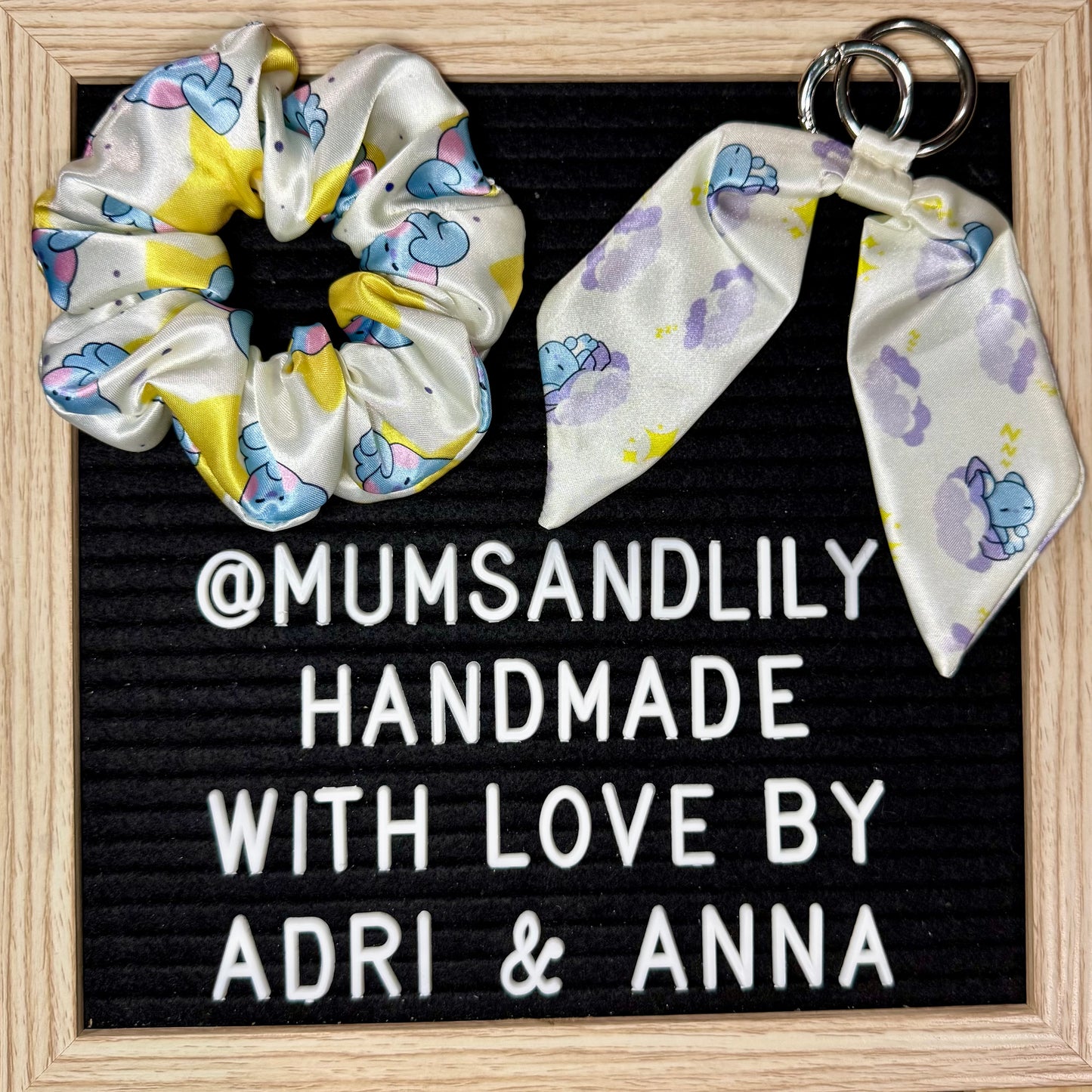 Combo - Scrunchie & Mini Bowtail Bag Charm