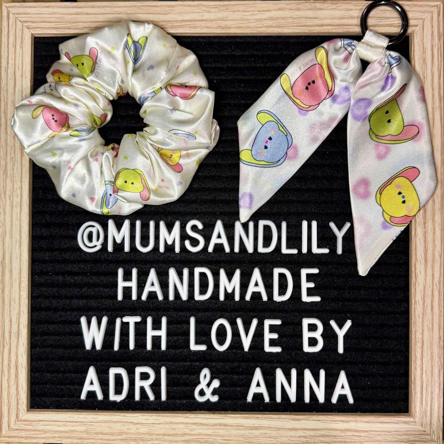 Combo - Scrunchie & Mini Bowtail Bag Charm