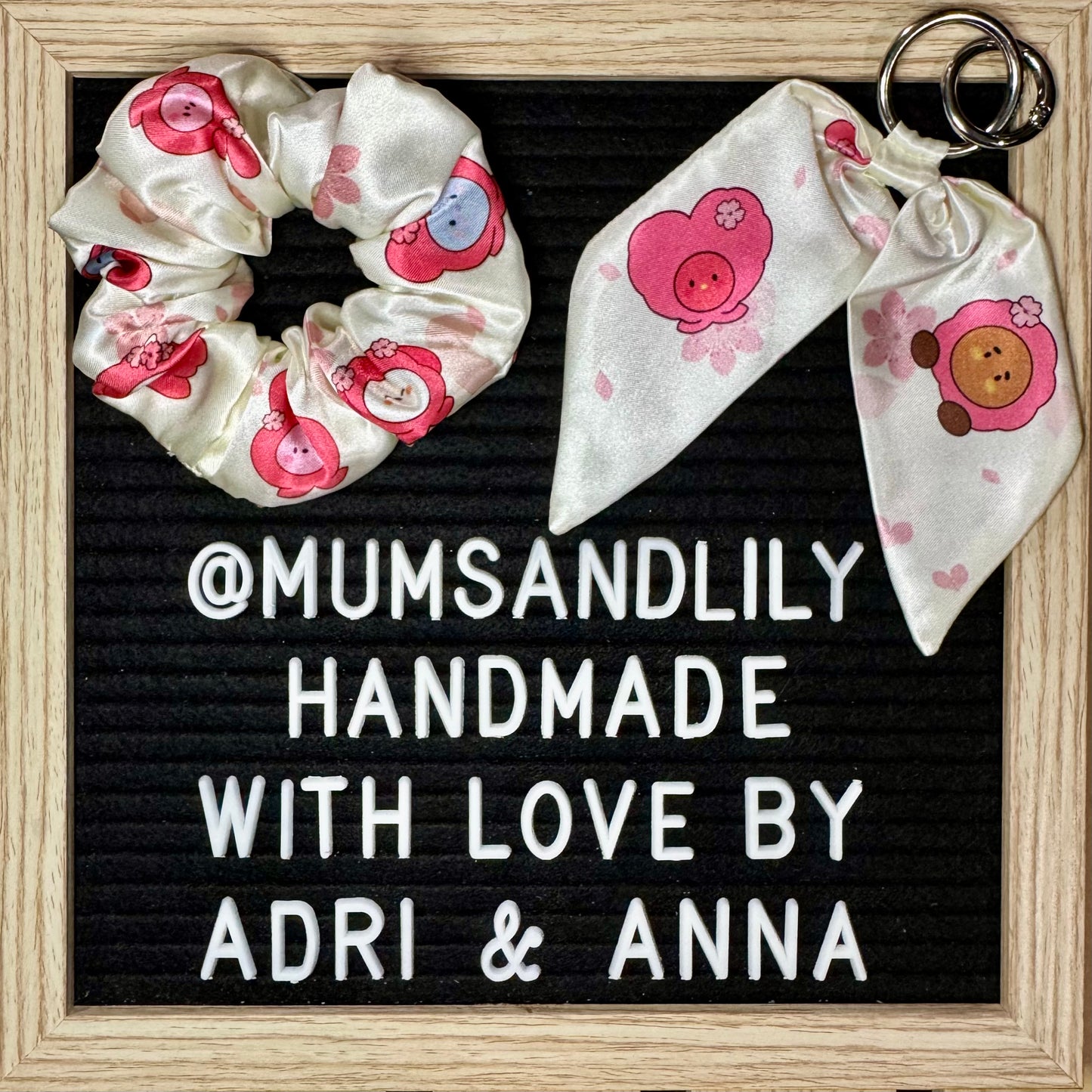 Combo - Scrunchie & Mini Bowtail Bag Charm