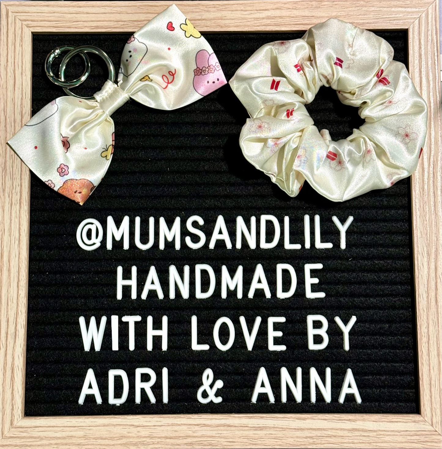 Combo - Scrunchie & Bow Bag Charm
