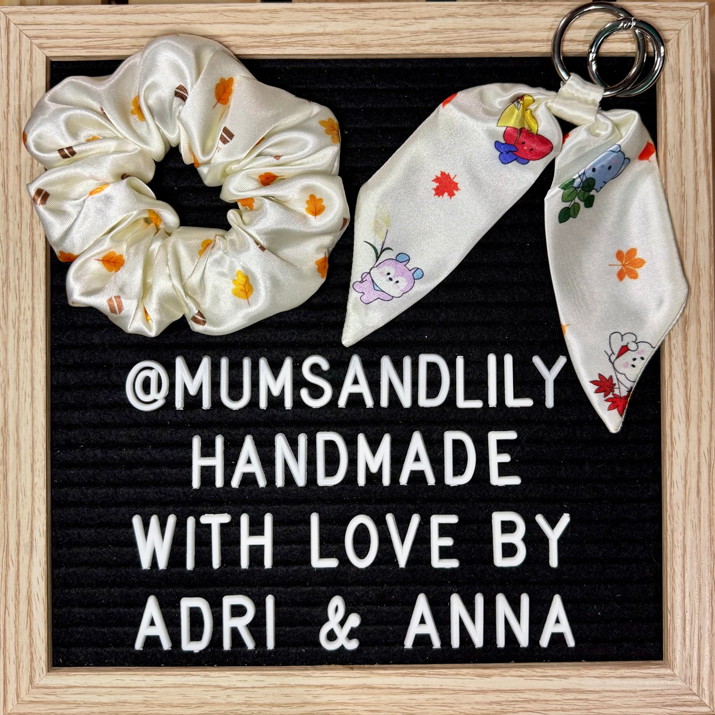 Combo - Scrunchie & Mini Bowtail Bag Charm