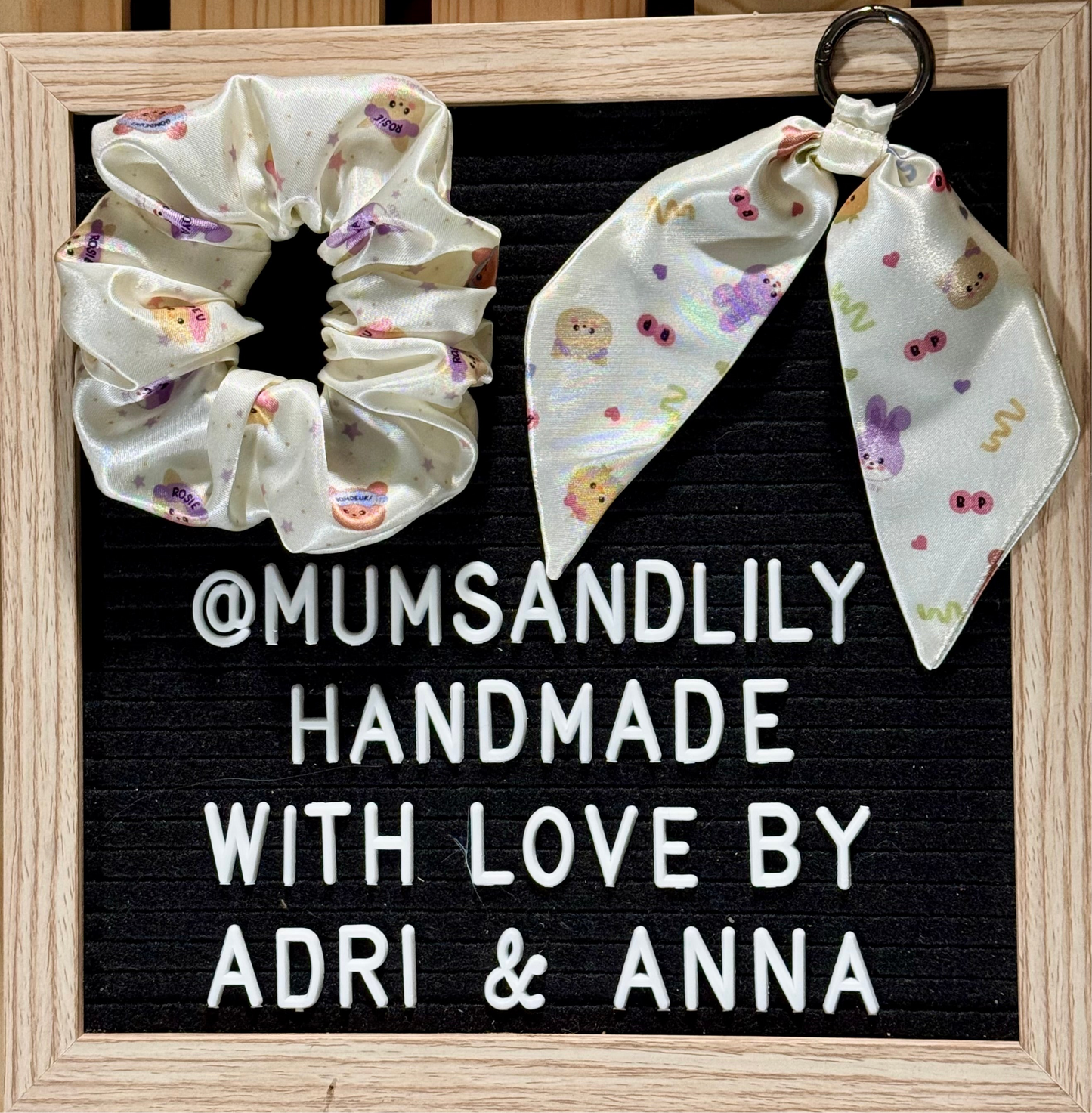 Combo - Scrunchie & Mini Bowtail Bag Charm