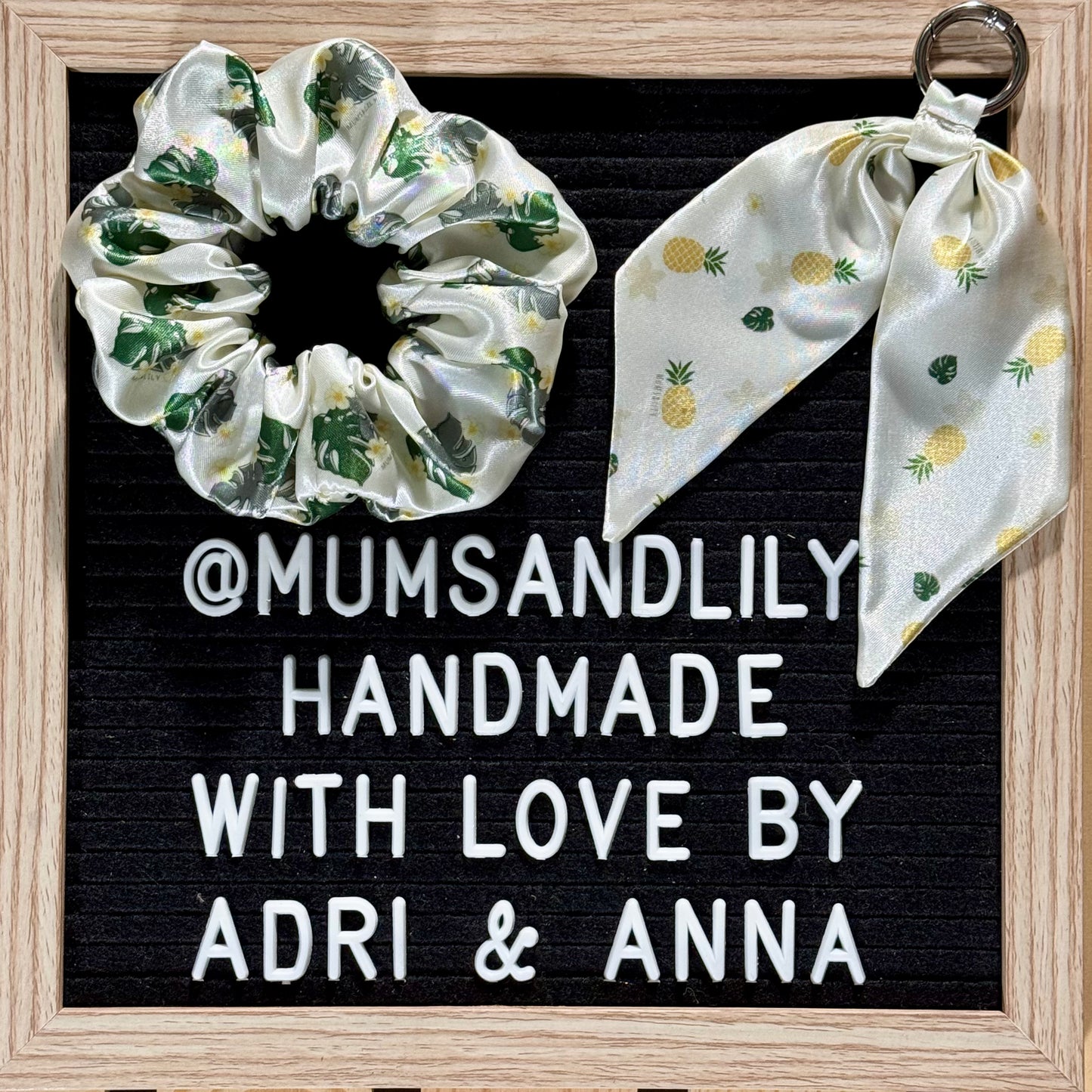 Combo - Scrunchie & Mini Bowtail Bag Charm