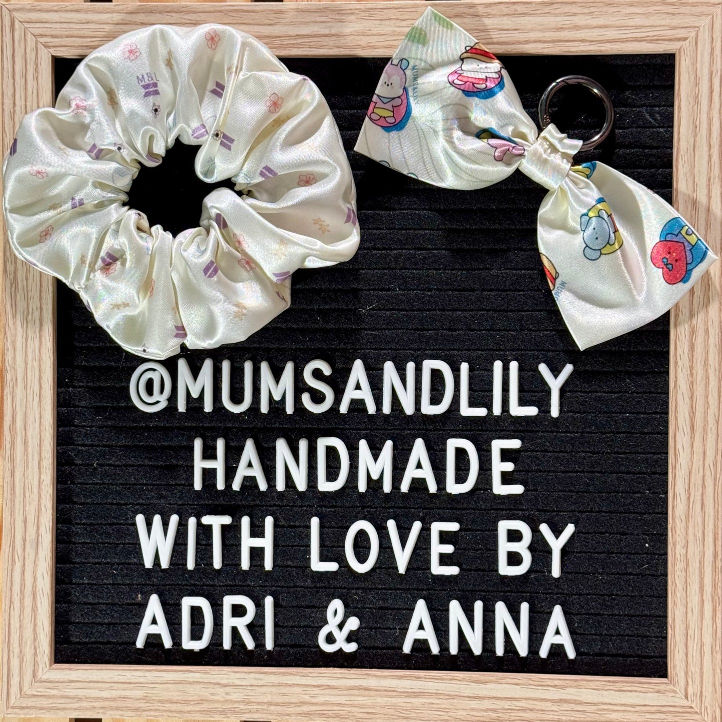 Combo - Scrunchie & Bow Bag Charm