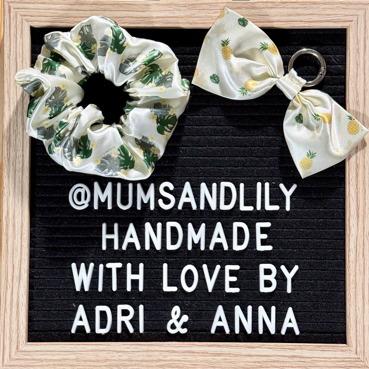 Combo - Scrunchie & Bow Bag Charm