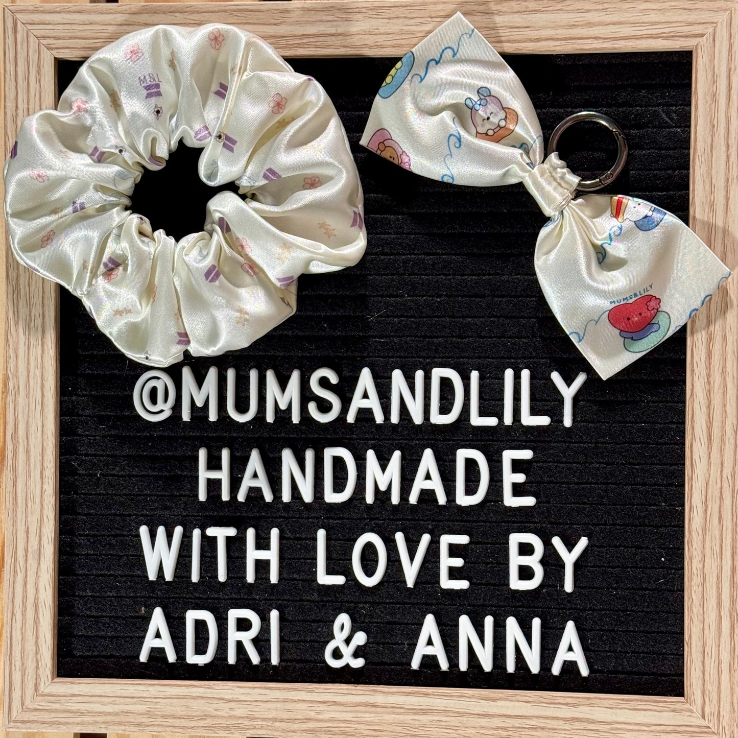 Combo - Scrunchie & Bow Bag Charm