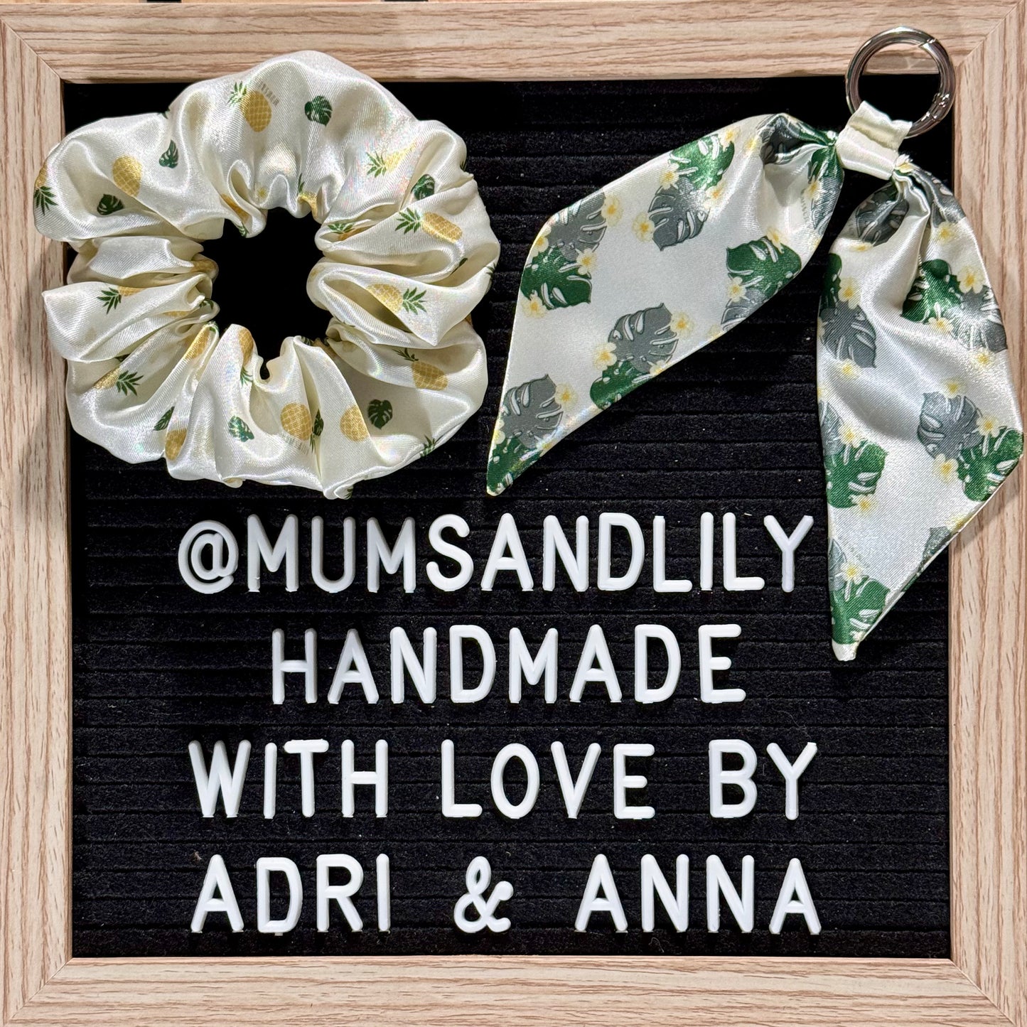 Combo - Scrunchie & Mini Bowtail Bag Charm