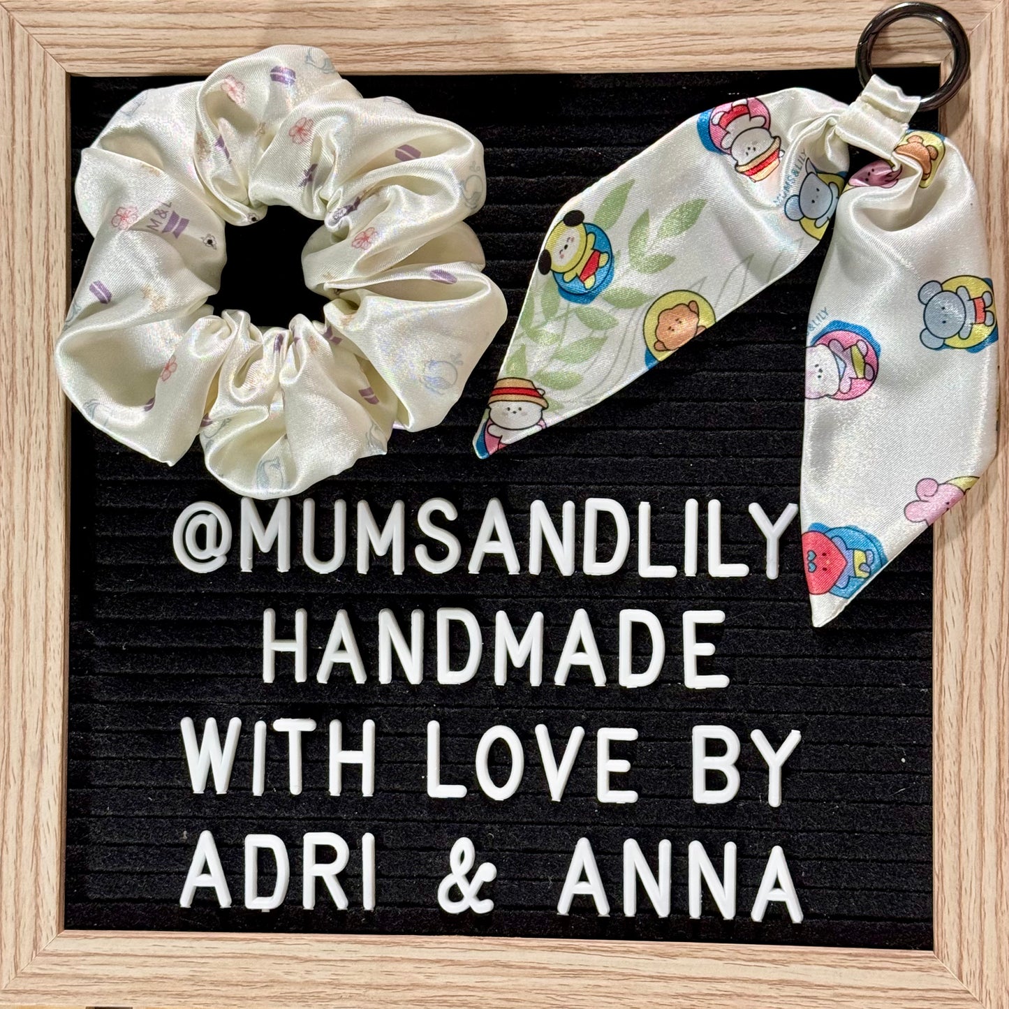 Combo - Scrunchie & Mini Bowtail Bag Charm