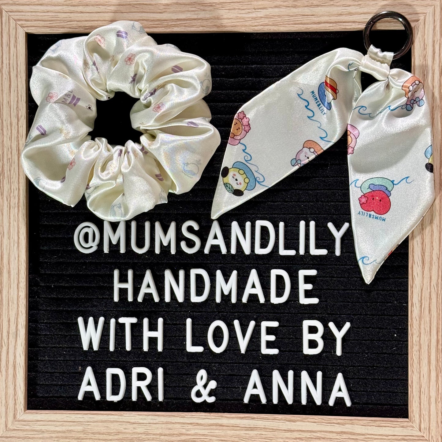 Combo - Scrunchie & Mini Bowtail Bag Charm