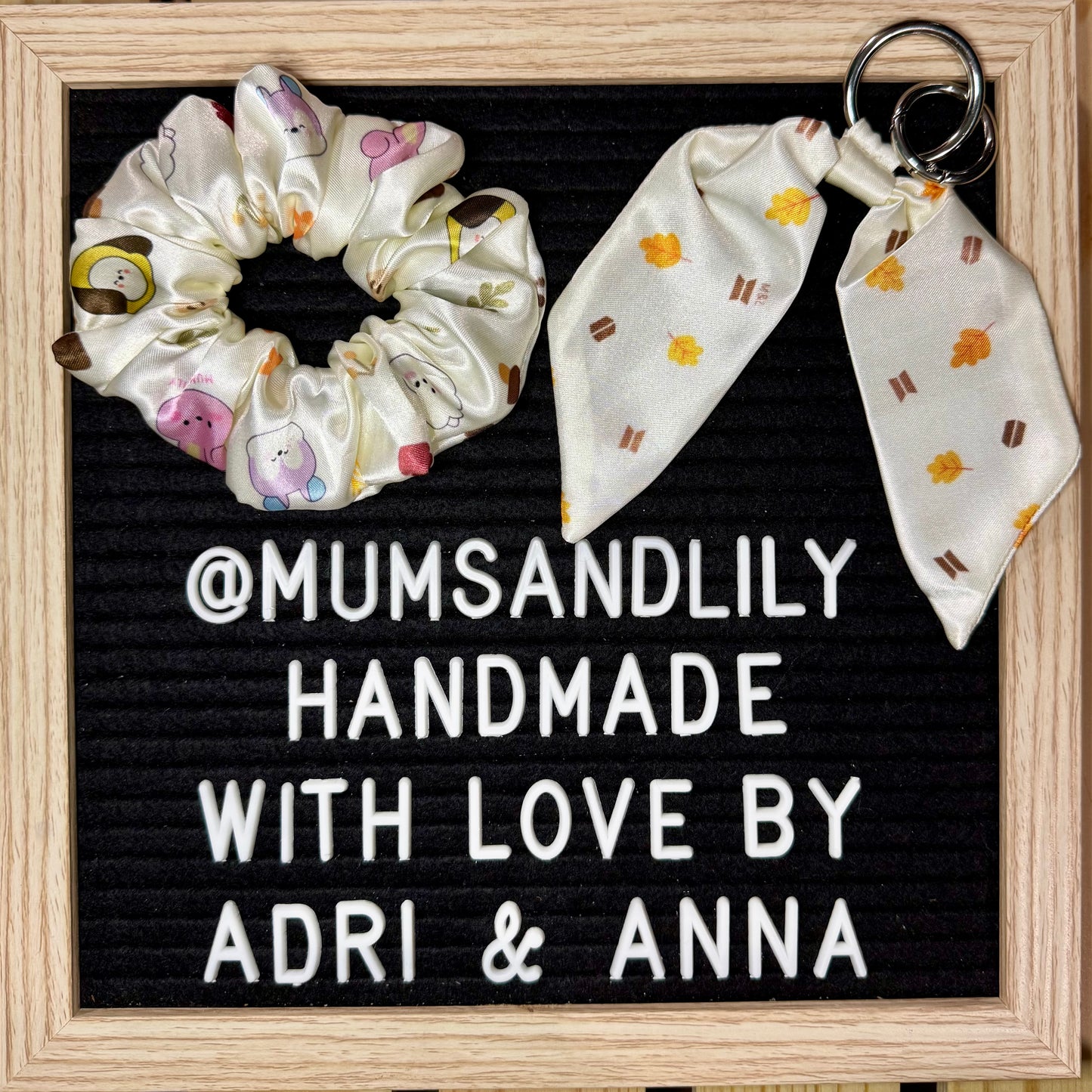 Combo - Scrunchie & Mini Bowtail Bag Charm