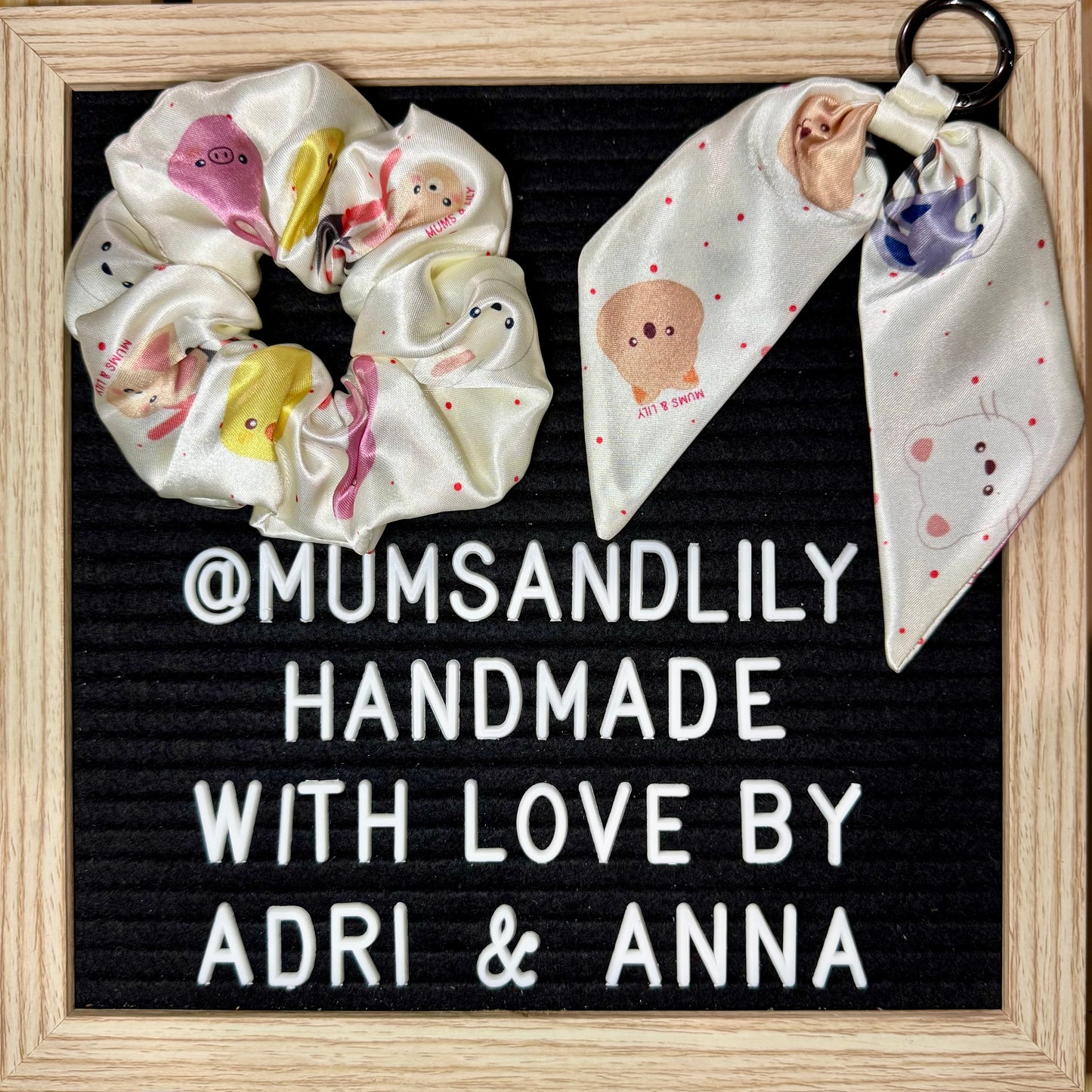 Combo - Scrunchie & Mini Bowtail Bag Charm