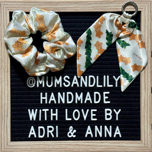 Combo - Scrunchie & Mini Bowtail Bag Charm