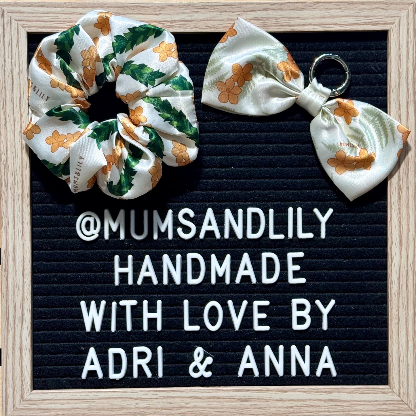 Combo - Scrunchie & Bow Bag Charm