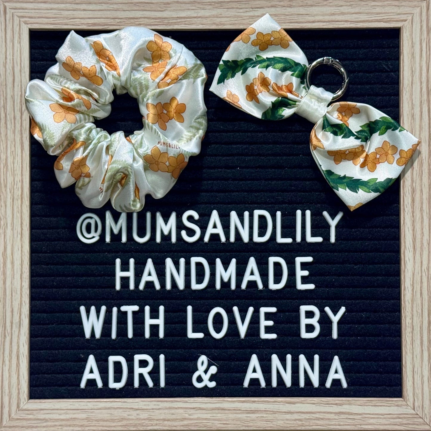 Combo - Scrunchie & Bow Bag Charm